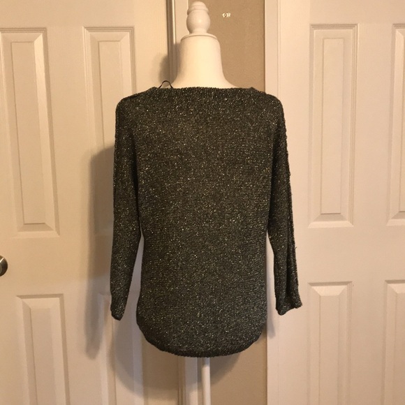 BCBGMAXAZRIA Tweeted Metallic Sweater Size Large - Picture 6 of 8